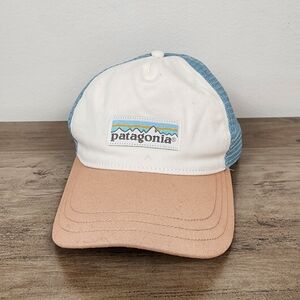 Patagonia Pastel Pink Blue White Mesh‎ Trucker Snapback Hat